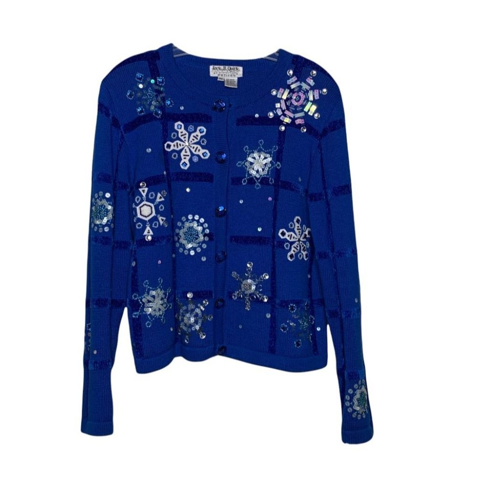 Jack B Quick Snowflake Cardigan Christmas Sweater